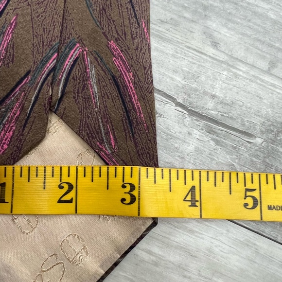 Scabal Brown, Pink & Grey Pattern Silk Tie - Picture 4 of 4